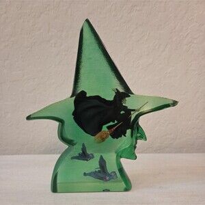 Vintage Westland The Wizard of Oz Wicked Witch Green Clear Resin Statue